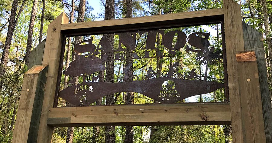 Santos mountain bike trailhead entrance near Ocala Florida
